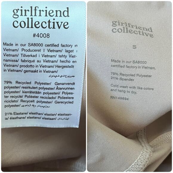 Girlfriend Collective Nude Neutral Gym Workout Legging Small 23 Inch Inseam - Picture 7 of 8